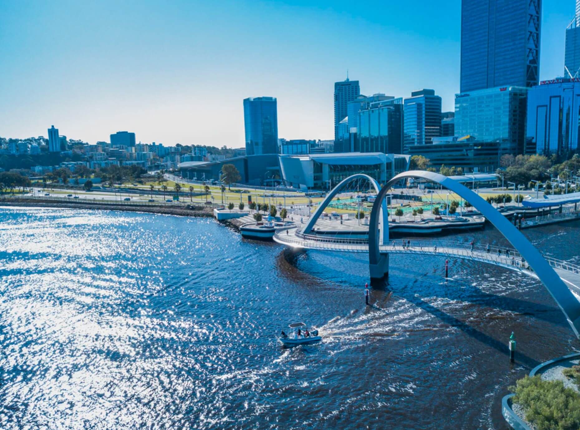 Perth city and river